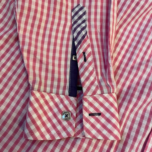 NWOT Jeremy Argle NYC Men's Pink and White Checked Button-down XXL 100% Cotton - Picture 3 of 12